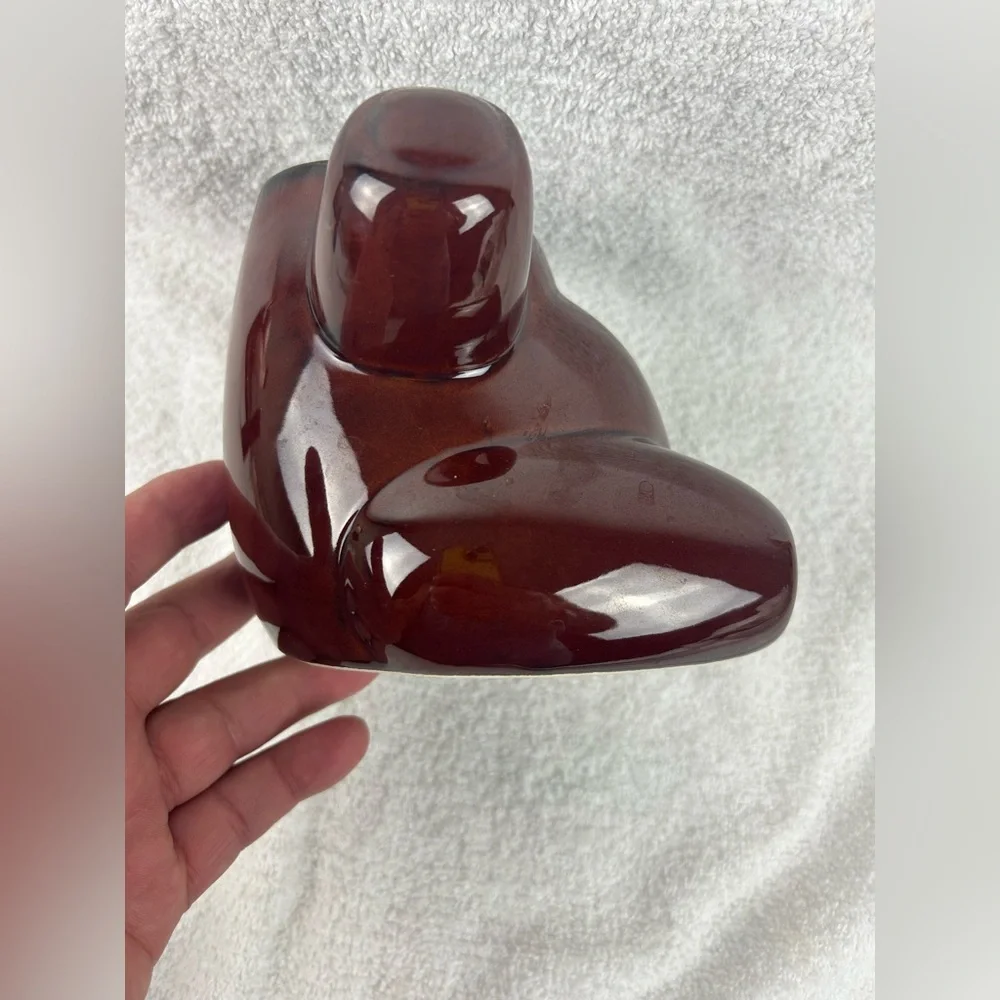 VTG Aramis Glossy Brown Teddy Bear Ceramic Cookie Jar